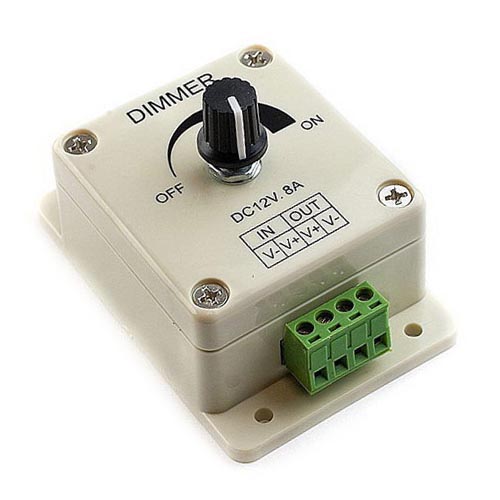 DC12-24V Max 8A 16A 30A, Universal PWM mechanical dimmer with manual potentiometer Controller For Quad Row LED Strip Lights DC12-24V Max 8A 16A 30A, Universal PWM mechanical dimmer with manual potentiometer Controller For Quad Row LED Strip Lights